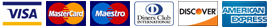 Visa, Mastercard, Maestro, Diners Club, Discover και American Express