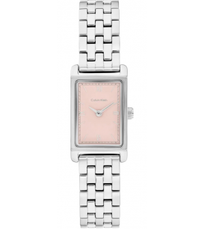 Calvin Klein Γυναικείο Ρολόι Light 25100197, Ανοξείδωτο Ατσάλι, Ασημί Μπρασελέ, Ροζ Καντράν, Quartz, 16mm