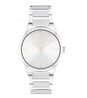 Calvin Klein Γυναικείο Ρολόι 25100076 Quartz 36mm με Ασημί Καντράν & Ασημί Ανοξείδωτο Ατσάλινο Μπρασελέ
