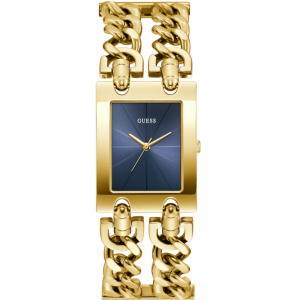 Guess Γυναικείο Ρολόι Heavy Metal GW0740L3, Ανοξείδωτο Ατσάλι, Χρυσό Μπρασελέ, Ανθρακί Καντράν, Quartz, 28x26mm