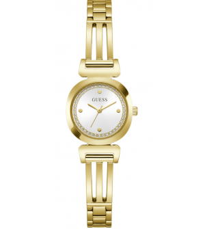 Guess Cecelia Crystals GW1083L2 Γυναικείο Ρολόι Quartz με Χρυσό Ανοξείδωτο Μπρασελέ και Ασημί Καντράν 24mm