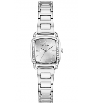 Guess Etta Crystals GW1096L1 Γυναικείο Ρολόι Quartz με Ασημί Ανοξείδωτο Μπρασελέ και Ασημί Καντράν 25mm