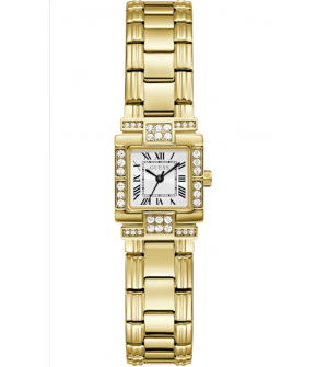 Guess Taylor Γυναικείο Ρολόι GW1157L2 με Ανοξείδωτο Ατσάλινο Μπρασελέ Χρυσού Χρώματος, Λευκό Καντράν 21mm
