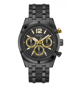 GUESS Resistance GW0714G4 Ανδρικό Ρολόι Quartz με Μαύρο Μπρασελέ Ανοξείδωτου Ατσαλιού 44mm