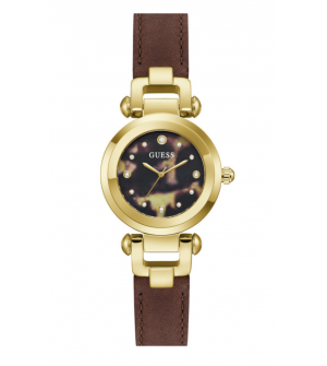 Guess Ginger GW1020L7 Γυναικείο Ρολόι Quartz 30mm με Καφέ Δερμάτινο Λουράκι