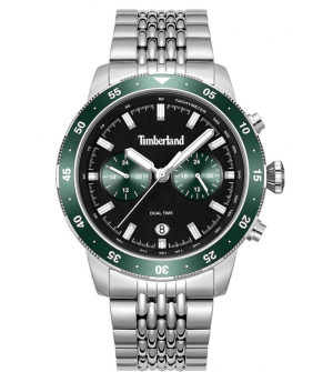 Timberland Parkman TDWGK0094304 Ανδρικό Ρολόι Quartz 44mm με Μαύρο Καντράν και Ασημί Μπρασελέ Ανοξείδωτου Ατσαλιού