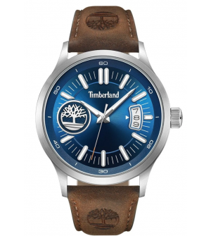 Timberland Trumbull TDWGB0041005 Ανδρικό Ρολόι Quartz 45mm με Μπλε Καντράν και Καφέ Δερμάτινο Λουρί