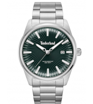 Timberland Birch Road TDWGH0083105 Ανδρικό Ρολόι Quartz 45mm με Ασημί Μπρασελέ και Πράσινο Καντράν