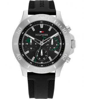 Tommy Hilfiger 1792111 Ρολόι Μπαταρίας με Μαύρο Καουτσούκ Λουράκι