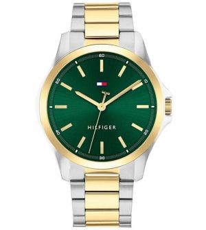 Ανδρικό Ρολόι Tommy Hilfiger Bruce 1792192, Quartz, 42mm, Δίχρωμη Κάσα & Μπρασελέ Ανοξείδωτο Ατσάλι, Πράσινο Καντράν, 5 ATM