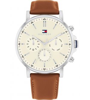 Tommy Hilfiger 1792143 Ρολόι Μπαταρίας με Μπεζ Δερμάτινο Λουράκι