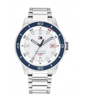 Tommy Hilfiger Ανδρικό Ρολόι Remy 1792227 Ανοξείδωτο Ατσάλι, Λευκό Καντράν, Μπρασελέ