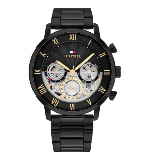 Tommy Hilfiger Legend 1710706 Ανδρικό Ρολόι με Μαύρο Καντράν και Μπρασελέ από Ανοξείδωτο Ατσάλι