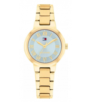 Tommy Hilfiger Γυναικείο Ρολόι Becca 1782904, Ανοξείδωτο Ατσάλι, Χρυσό Μπρασελέ, Μπλε Sunray Καντράν, Quartz, 28mm