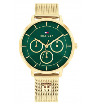 Tommy Hilfiger Γυναικείο Ρολόι Tea 1782880, Ανοξείδωτο Ατσάλι, Χρυσό Milanese Μπρασελέ, Πράσινο Καντράν, Quartz, 36mm