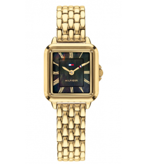 Tommy Hilfiger Mia 1782916 Γυναικείο Ρολόι Quartz με Χρυσό Ατσάλινο Μπρασελέ και Μαύρο-Πράσινο Καντράν 23mm