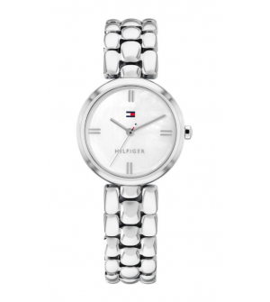 Tommy Hilfiger Annie 1782929 Γυναικείο Ρολόι Quartz 26mm με Ασημί Μπρασελέ Ανοξείδωτου Ατσαλιού & Λευκό Καντράν