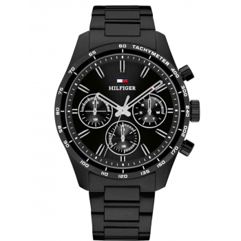 Tommy Hilfiger Hampton 1792280 Ανδρικό Ρολόι με Μαύρο Καντράν και Μαύρο Μπρασελέ Ανοξείδωτου Ατσαλιού 42mm Tommy Hilfiger Hampton 1792280 Ανδρικό Ρολόι με Μαύρο Καντράν και Μαύρο Μπρασελέ Ανοξείδωτου Ατσαλιού 42mm