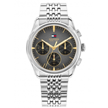Tommy Hilfiger Empire Chrono 1710812 Ανδρικό Ρολόι Χρονογράφος 38mm με Ασημί Μπρασελέ και Μαύρο Καντράν Tommy Hilfiger Empire Chrono 1710812 Ανδρικό Ρολόι Χρονογράφος 38mm με Ασημί Μπρασελέ και Μαύρο Καντράν