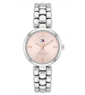Tommy Hilfiger Annie 1782926 Γυναικείο Ρολόι με Ασημί Μπρασελέ και Ροζ Καντράν 26mm