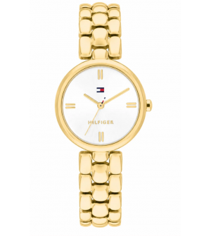Tommy Hilfiger Γυναικείο Ρολόι 1782928, Χρυσό Μπρασελέ, Λευκό Καντράν, Quartz, 26mm