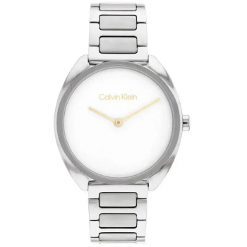 Calvin Klein Γυναικείο Ρολόι Adorn 25200275, Ανοξείδωτο Ατσάλι, Ασημί Μπρασελέ, Λευκό Καντράν, Quartz, 34mm Calvin Klein Γυναικείο Ρολόι Adorn 25200275, Ανοξείδωτο Ατσάλι, Ασημί Μπρασελέ, Λευκό Καντράν, Quartz, 34mm
