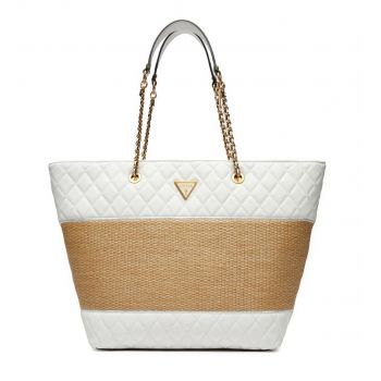 Guess Γυναικεία Τσάντα Ώμου Λευκή HWQA93 28230 NATURAL/WHITE Guess Γυναικεία Τσάντα Ώμου Λευκή HWQA93 28230 NATURAL/WHITE