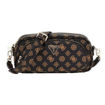 Guess HWPG9006140-MLO Camera Γυναικεία Τσάντα Χιαστί Καφέ