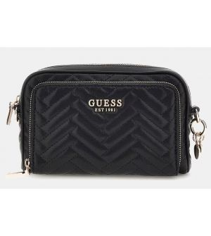 Guess HWQG9508140-BLA Γυναικεία Τσάντα Χιαστί Μαύρη με Ρυθμιζόμενο Ιμάντα