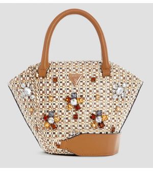 Guess HWWE9528750-COG Γυναικεία Τσάντα Χειρός Καφέ