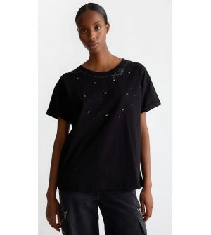 Liu Jo WF4413J5904-N9987 Μπλούζα Κοντομάνικη σε Μαύρο Χρώμα