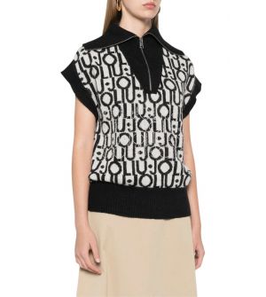 Liu Jo WF4464MA30P-N9958 Γυναικεία Μπλούζα κοντομάνικη Μαύρη