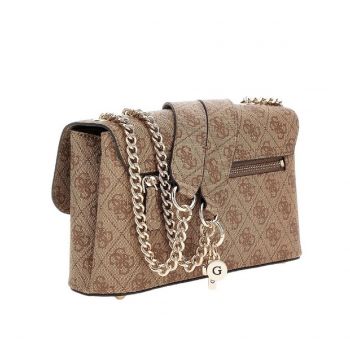 Guess HWESG951020-LTL Γυναικεία Τσάντα Χιαστί Καφέ