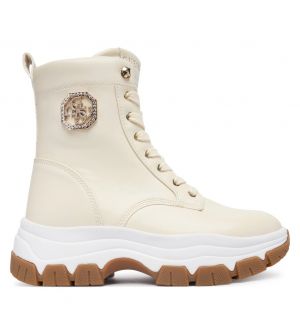 Guess FLFBNZELE12-CREAM Γυναικεία Μποτάκια Εκρού