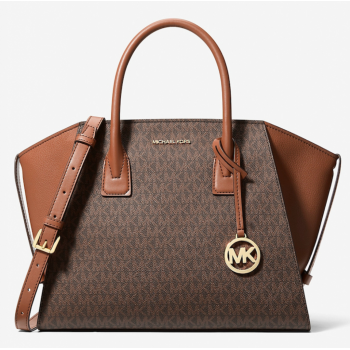 Michael Michael Kors Γυναικεία Τσάντα Χειρός / Ώμου Avril 35F4G4VS3B-Brown, Signature Logo, Με Αποσπώμενο Λουράκι, Large Michael Michael Kors Γυναικεία Τσάντα Χειρός / Ώμου Avril 35F4G4VS3B-Brown, Signature Logo, Με Αποσπώμενο Λουράκι, Large