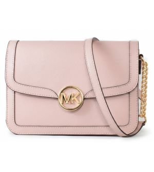 Michael Michael Kors Γυναικεία Τσάντα Ώμου Leida 35S4G6GM8L-Powder Blush, Canvas, Με Αλυσίδα, Medium
