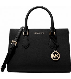 Michael Michael Kors Sheila 35S3G6HS2L-BLA Γυναικεία Τσάντα Χειρός & Ώμου MD Center Zip Satchel Μαύρη, Vegan Υλικό
