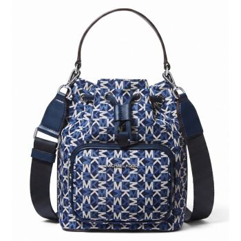 Michael Michael Kors Khai SM Bucket Messenger 35T5S5FM5G-NAV Γυναικεία Τσάντα Ώμου & Χιαστί Navy, Signature MK Logo Coated Canvas με Δερμάτινες Λεπτομέρειες Michael Michael Kors Khai SM Bucket Messenger 35T5S5FM5G-NAV Γυναικεία Τσάντα Ώμου & Χιαστί Navy, Signature MK Logo Coated Canvas με Δερμάτινες Λεπτομέρειες
