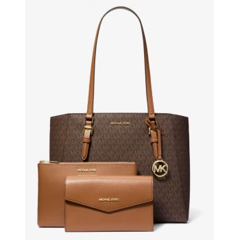 Michael Kors Charlotte Large 3-in-1 Γυναικεία Τσάντα Ώμου Signature Logo Καφέ 35F3GCFT9T-847 Michael Kors Charlotte Large 3-in-1 Γυναικεία Τσάντα Ώμου Signature Logo Καφέ 35F3GCFT9T-847
