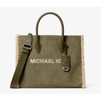 Michael Kors Mirella Medium Γυναικεία Τσάντα Ώμου Tote από Φυσικό Suede με Γούνα, Λαδί 35F5S7ZT2S-310 Michael Kors Mirella Medium Γυναικεία Τσάντα Ώμου Tote από Φυσικό Suede με Γούνα, Λαδί 35F5S7ZT2S-310