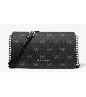 Michael Kors Jet Set Travel Medium Γυναικεία Τσάντα Χιαστί 35F6STVC8V-0001 Μαύρη με Logo Print