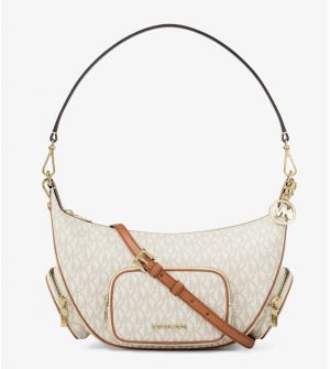 Michael Kors Merritt Medium Signature Logo Convertible Shoulder Bag 35R6G0WS8B-0150 Γυναικεία Τσάντα Ώμου Vanilla