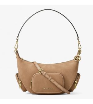 Michael Kors Merritt Medium Γυναικεία Τσάντα Ώμου από Φυσικό Suede Camel 35S6G0WS8S-222