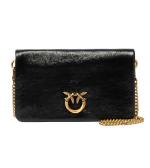 Pinko Love Bag Click Soft Horizontal Mini Γυναικεία Δερμάτινη Τσάντα Ώμου/Clutch Μαύρη 106023A315-Z99Q