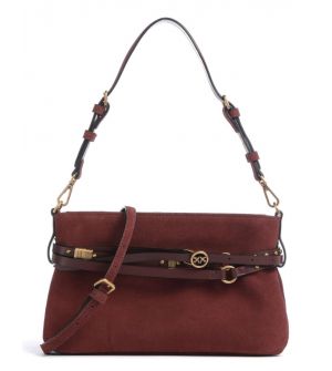 Pinko Belt Mini 106177A0F6-R49Q Γυναικεία Τσάντα Ώμου από Δέρμα Μπορντό 27x16x5cm