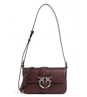 PINKO Love One Mini Slouchy 104340A0QO-R49O Γυναικεία Δερμάτινη Τσάντα Ώμου Μπορντό