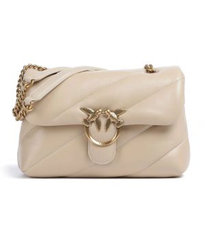 PINKO Love Puff Classic 100038A0F2-C50Q Γυναικεία Τσάντα Ώμου από Φυσικό Δέρμα  Μπεζ/Greige 26 cm