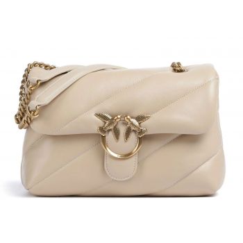 PINKO Love Puff Classic 100038A0F2-C50Q Γυναικεία Τσάντα Ώμου από Φυσικό Δέρμα Μπεζ/Greige 26 cm PINKO Love Puff Classic 100038A0F2-C50Q Γυναικεία Τσάντα Ώμου από Φυσικό Δέρμα Μπεζ/Greige 26 cm
