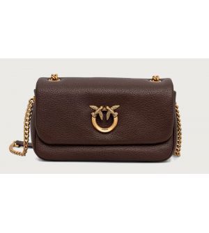 Pinko Click Soft Horizontal Chain Γυναικεία Τσάντα Χιαστί Δερμάτινη Καφέ Castano Intenso 107038A3CX-L88Q