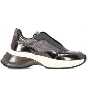 Pinko Ariel 19 Γυναικεία Sneakers SS0097T041-KZ7 Γκρι από Δέρμα & Ύφασμα με Καπιτονέ Σχέδιο